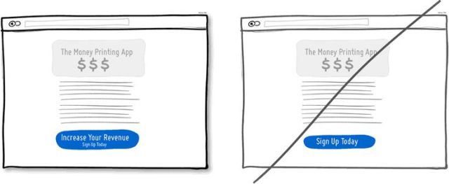 試著在頁(yè)面上使用能"帶給用戶好處的按鈕"，取代"任務(wù)導(dǎo)向的按鈕"