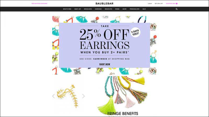 珠寶網(wǎng)站設計實例--Bauble Bar